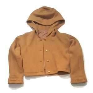 Beige jacket for women with long hoodie size XS